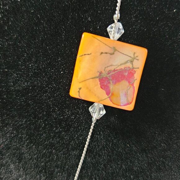 You & I silver tone colorful shell necklace - Picture 7 of 15